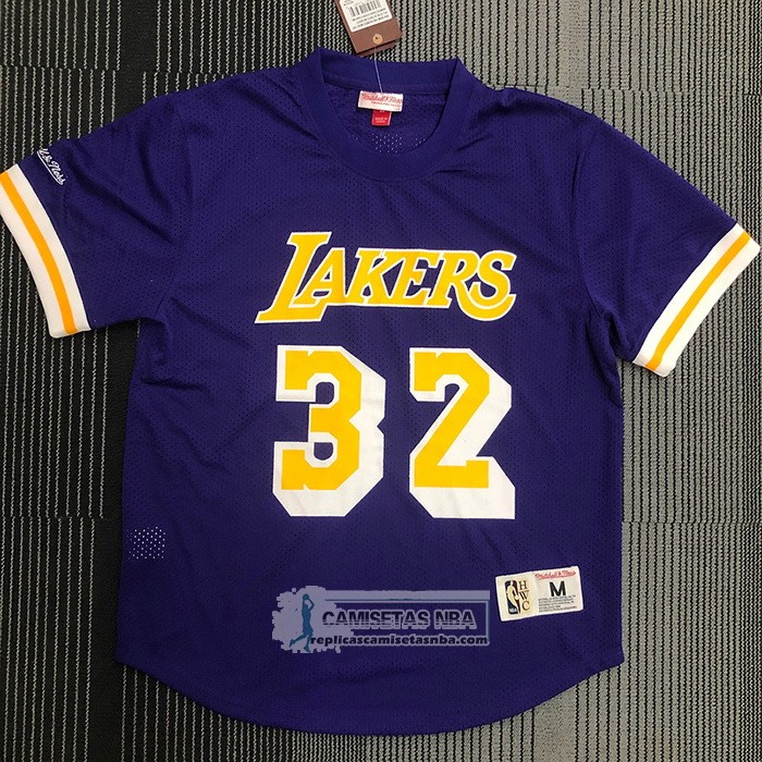 Camiseta Manga Corta Los Angeles Lakers Magic Johnson NO 32 Violeta